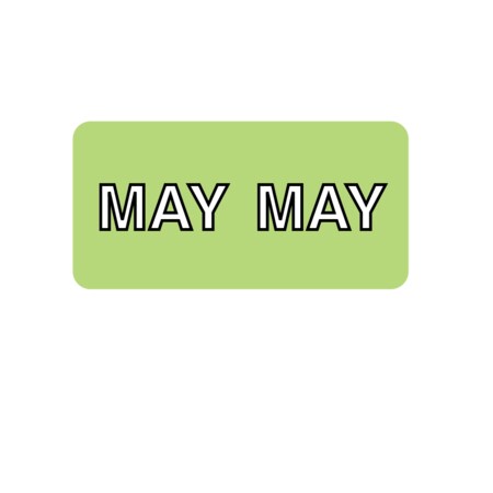 Nevs Label, Monthly Tab May 3/4" x 1-1/2" White w/Lime & Black Reverse XM-T-MAY
